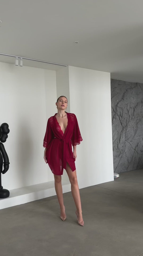 Olivia Sabahlık & Bodysuit Set Kırmızı